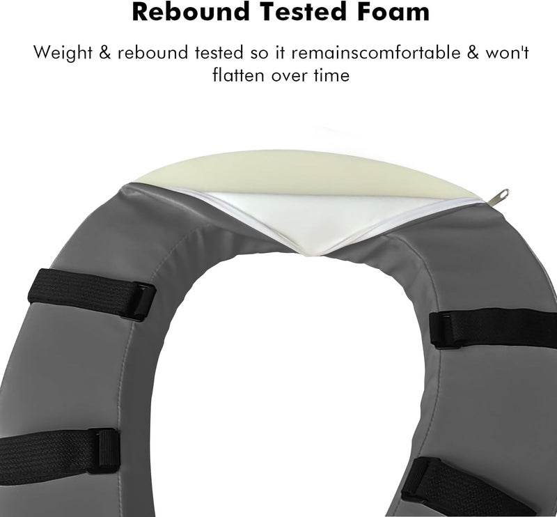 Deftyolo Toilet Seat Cushion with 2-inch High-Density Foam,Toilet Seat Riser-Suitable for Standard,Elongated Toilet Seats Commode Chairs Raised Toilet Seats(Grey) - Image 4